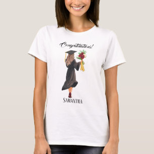 Personalized Watercolor Graduation  T-Shirt