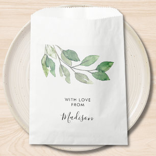 Personalized Watercolor Greenery Favour Bags