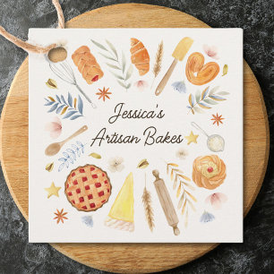 Personalized Watercolor Pastry Baking Bakery Favour Tags