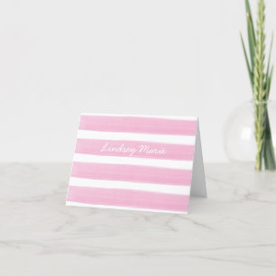 PERSONALIZED WATERCOLOR STRIPED BLANK NOTE CARDS
