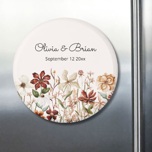Personalized Watercolor Vintage Wildflower Meadow Magnet