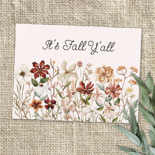 Personalized Watercolor Vintage Wildflower Meadow Postcard