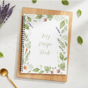 Personalized Watercolor Wild Herbs Recipe Book