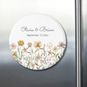 Personalized Watercolor Wildflower Meadow Floral Magnet