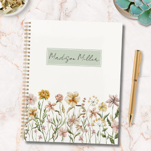 Personalized Watercolor Wildflower Meadow Floral Planner