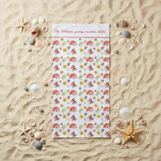 Personalized watermelon coquette beach towel