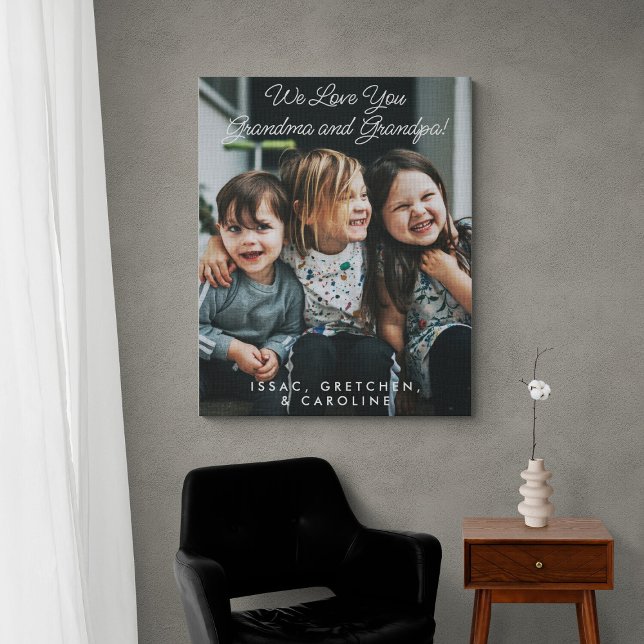 Personalized We Love You Grandpa Grandma Photo Canvas Print (Creator Uploaded)