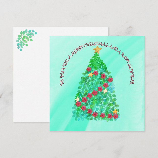 PERSONALIZED WE WISH YOU A MERRY CHRISTMAS CARD (Front/Back)