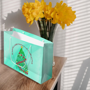 PERSONALIZED WE WISH YOU A MERRY CHRISTMAS LARGE GIFT BAG