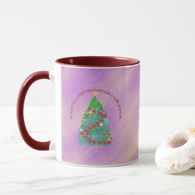 PERSONALIZED WE WISH YOU A MERRY CHRISTMAS MUG (With Donut)