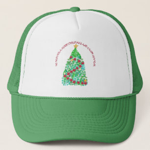PERSONALIZED WE WISH YOU A MERRY CHRISTMAS TRUCKER HAT