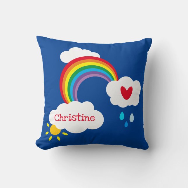 Personalized Weather Cloud and Raindrops Cushion (Front)