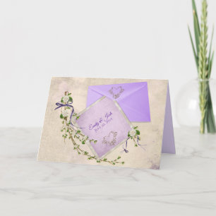 personalized wedding card with inspirational quote