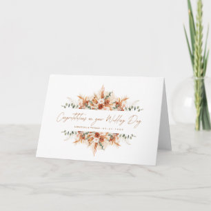 Personalized Wedding Congratulations Terracotta  Card