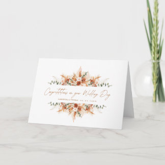 Personalized Wedding Congratulations Terracotta Card