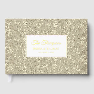 Personalized Wedding French Toile Gold Floral Guest Book