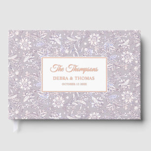 Personalized Wedding French Toile Pink Floral Guest Book