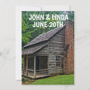 PERSONALIZED WEDDING INVITATIONS LOG CABIN