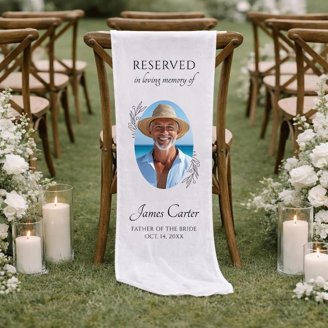 Personalized Wedding Memorial Photo Chair Banner Short Table Runner (Creator Uploaded)