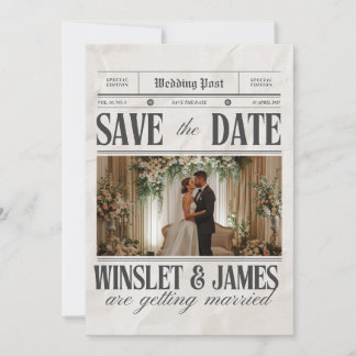 Personalized Wedding Newspaper Poster | Newlywed  Invitation