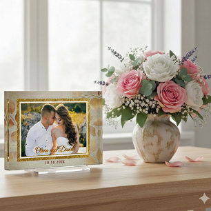 Personalized Wedding Photo Custom Couple Keepsak Block