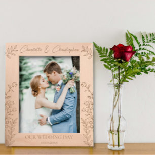 Personalized wedding photo frame name date