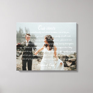 Personalized Wedding Photo & Vows Canvas Print
