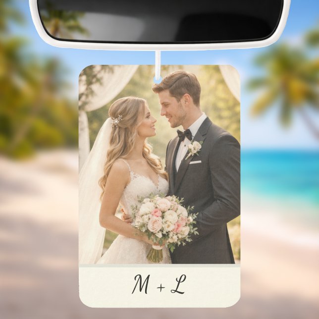 Personalized Wedding Photo With Initials  Car Air Freshener (Creator Uploaded)