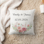 Personalized Wedding Pillow with Names & Date<br><div class="desc">Celebrate love with this elegant personalized wedding pillow! Featuring the couple’s names and wedding date,  adorned with soft blush roses and greenery,  it makes a perfect keepsake for newlyweds. Ideal for home decor,  anniversary gifts,  bridal showers,  or as a unique wedding present. Customize it to make it truly special!</div>