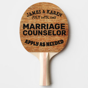 PERSONALIZED WEDDING PING PONG PADDLES, COUNSELOR PING PONG PADDLE