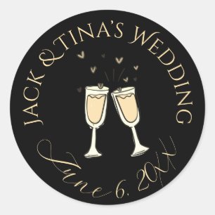 Personalized wedding stickers black