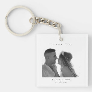 Personalized Wedding Thank You Photo Key Ring