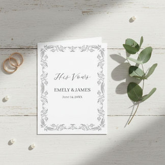  Personalized Wedding Vow Card & Keepsake