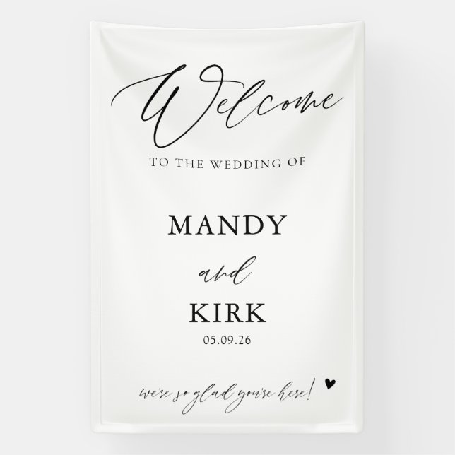 Personalized Wedding Welcome Sign Banner (Vertical)