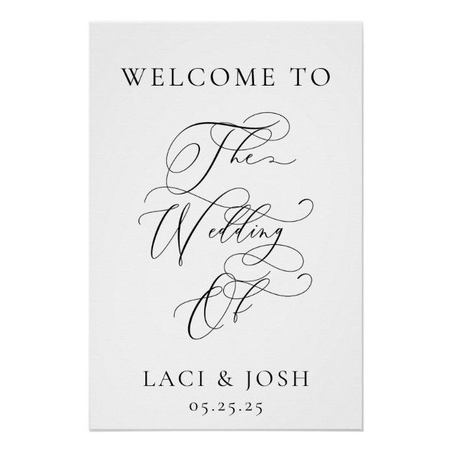 Personalized Wedding Welcome Sign | Custom Welcome (Front)