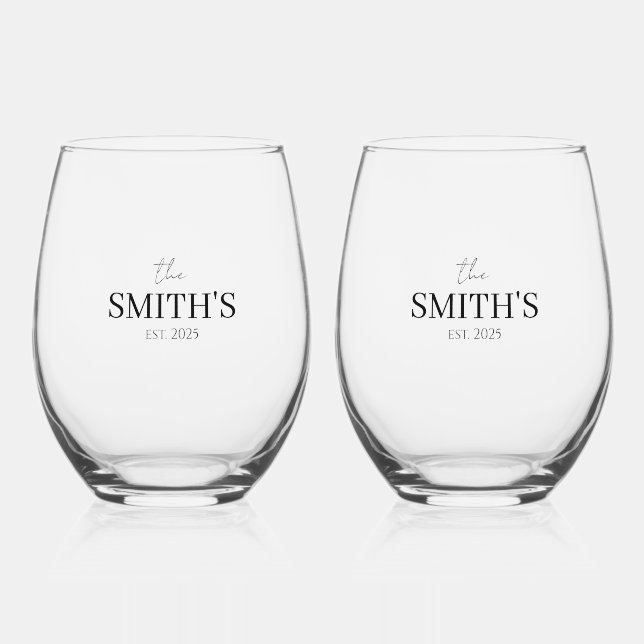 Personalized Wedding Wine Glass (Front)