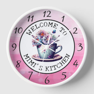 Personalized Welcome to Mimi's Kitchen  Clock