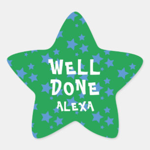 Personalized Well Done Teacher Encouragement Star Sticker