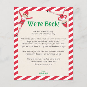 Personalized "We're Back!" Elf Welcome Letter