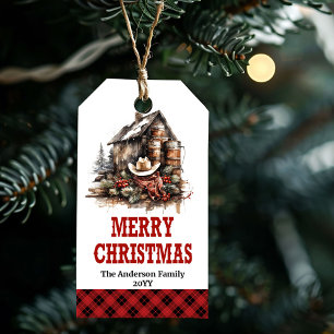 Personalized Western Christmas tag custom name