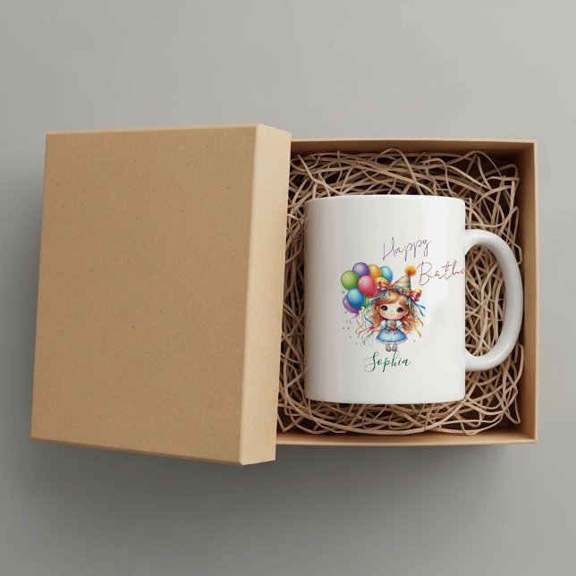 Personalized whimsical doll birthday mug (Creator Uploaded)