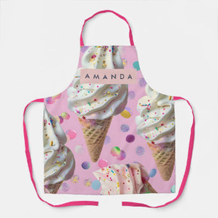 Personalized Whimsical Pastel Ice Cream Dream Apron