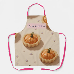 Personalized Whimsical Pumpkin Tart Pattern Apron