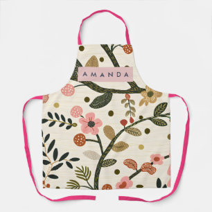 Personalized Whimsical Retro Autumn Flower Apron