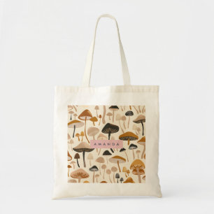 Personalized Whimsical Woodland Mushroom Tote Bag