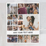 Personalized White 16 Photo Collage Fleece Blanket<br><div class="desc">Personalized fleecy blanket featuring a simple white background that can be changed to any color,  16 photos of your choice,  and a simple text template for you to customize.</div>