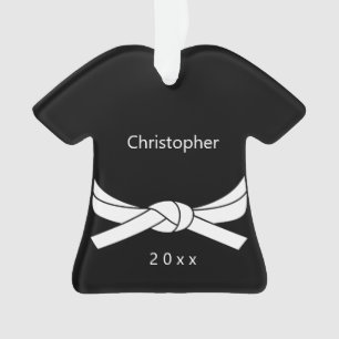 Personalized White Belt Karate Ornament