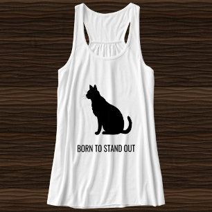 Personalized White Black Cat Mom Family Pet Photo Singlet