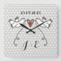 Personalized White Doves Wedding Gift Acrylic  Squ