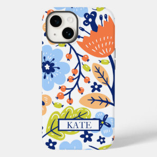 PERSONALIZED WHITE FLORAL SCANDI WILDFLOWERS  Case-Mate iPhone 14 CASE